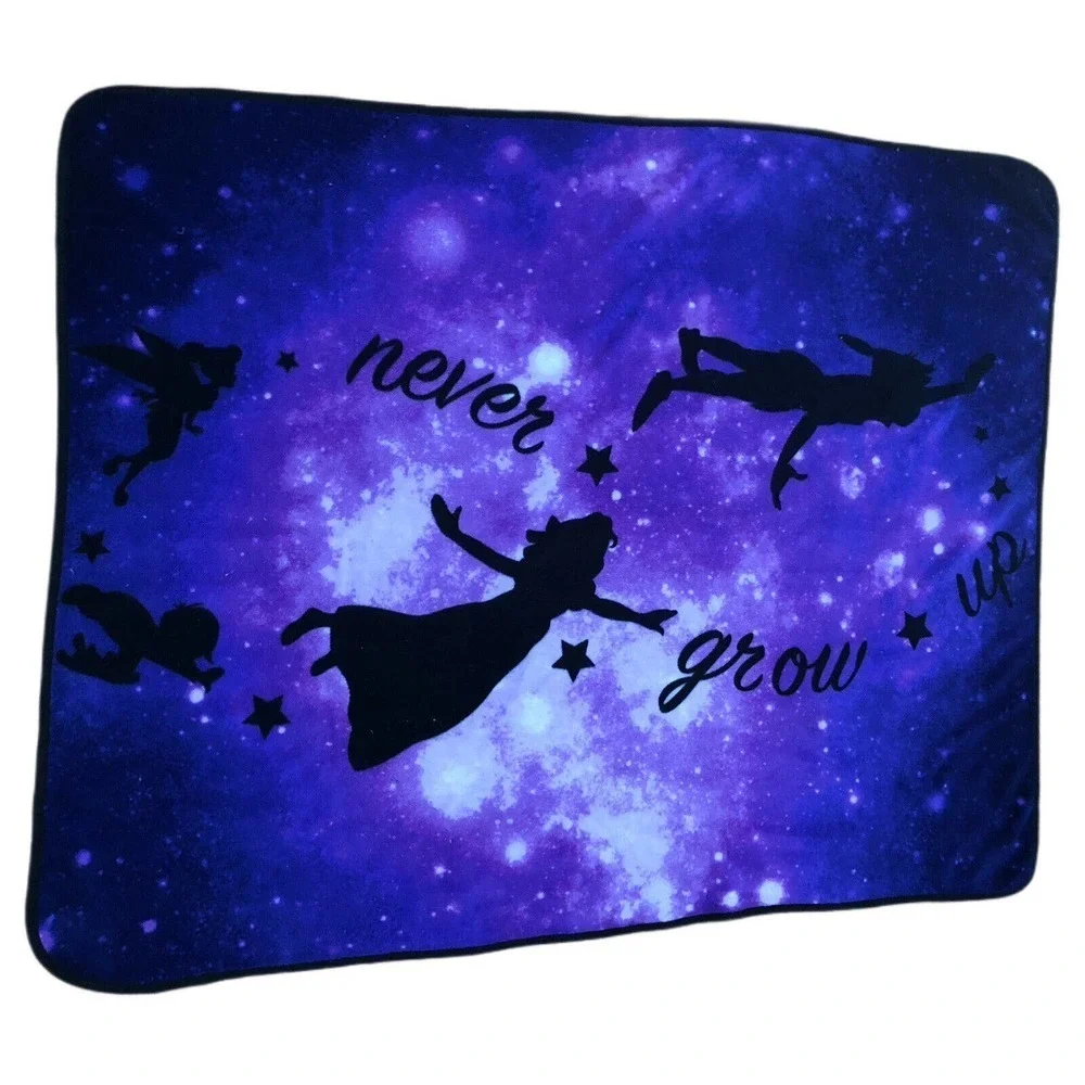 Disney Peter Pan Never Grow Up Fleece Soft Plush Throw Blanket 50” X 60”